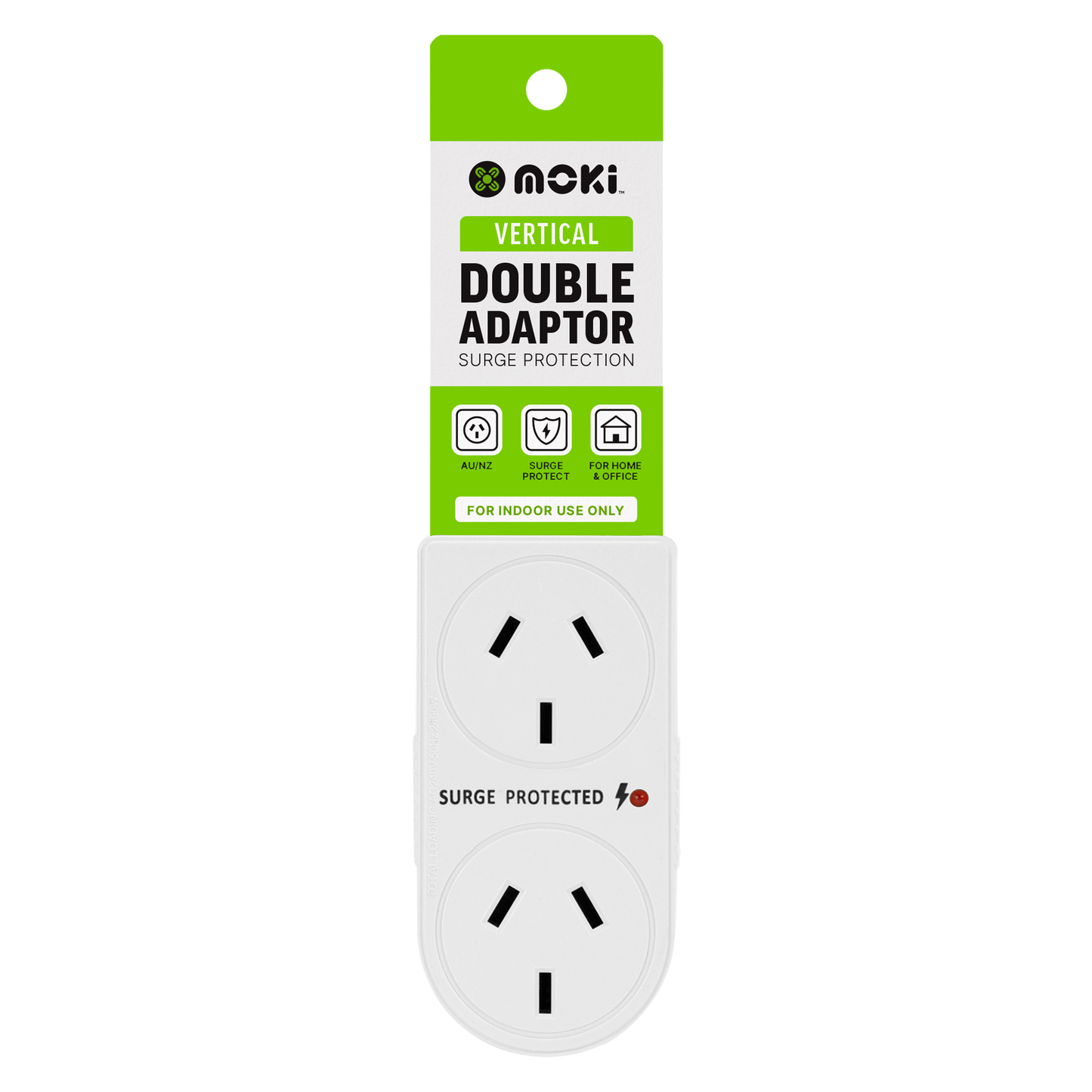 Moki Double Adaptor - Vertical + Surge Protection